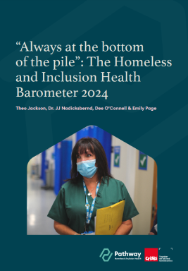 'Always at the bottom of the pile: The homeless and inclusion health barometer 2024 (Pathway, 2024)' dokumentuaren azalaren erreprodukzio osoa