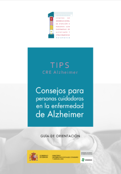 Reproducción total de la portada del documento 'Consejos para personas cuidadoras en la enfermedad de Alzheimer (Imserso, 2024)'