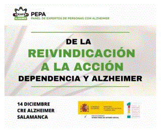 Reproducción parcial de la portada del documento 'De la reivindicación a la acción. Dependencia y Alzheimer' (CEAFA, 2022)