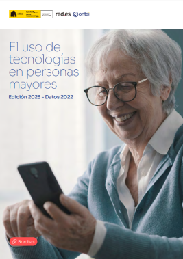 'El uso de las tecnologías en personas mayores (ONTSI, 2024)' dokumentuaren azalaren erreprodukzio osoa