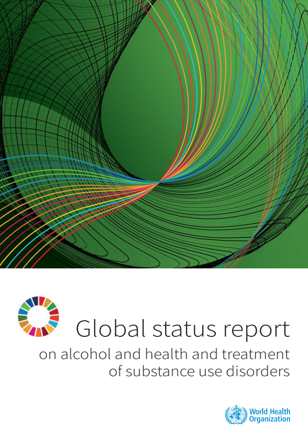 Reproducción total de la portada del documento 'Global status report on alcohol and health and treatment of substance use disorders (World Health Organization, 2024)'