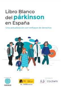Reproducción total de la portada del documento 'Libro blanco del párkinson en España. Una actualización con enfoque de derechos (Federación Española de Párkinson, 2023)'