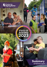 'The State of Ageing`interactive 2023 (Centre for Ageing Better, 2023)' dokumentuaren azalaren erreprodukzio osoa