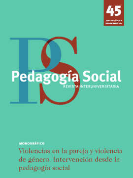 Reproducción total de la portada del documento 'Violencias en la pareja y violencia de género. Intervención desde la pedagogía social (Pedagogía Social. Revista Interuniversitaria, n. 45, 2024)'