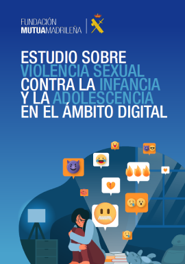 'Estudio sobre violencia sexual contra la infancia y la adolescencia en el ámbito digital (Fundación Mutua Madrileña, 2024)' dokumentuaren azalaren erreprodukzio osoa