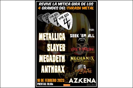 Metal Assault 2022: The Big 4 (Tribute Festival) - Gobierno Vasco -  