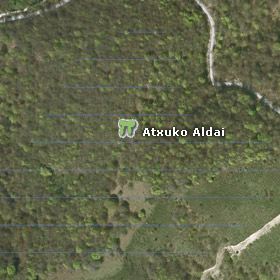 Vista satélite del dolmen de Atxuko Aldai