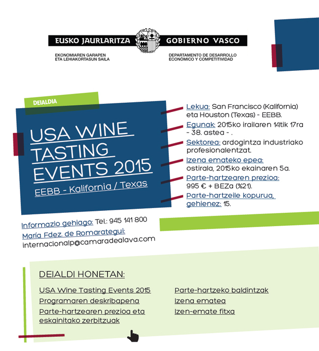 USA Wine Tasting Events 2015