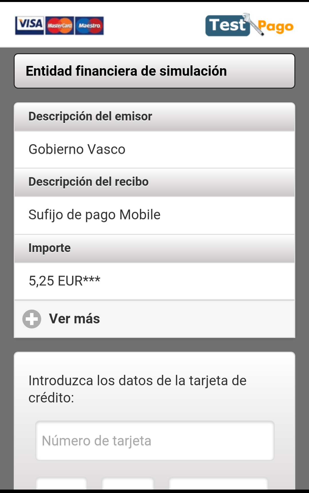 Ejemplo pantallas pago movilizado