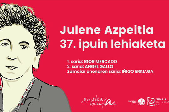 Igor Mercado, Angel Gallo eta Iñigo Erkiaga izan dira 37. Julene Azpeitia ipuin lehiaketako saridunak