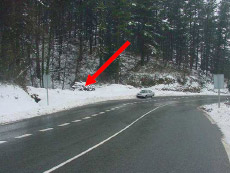 La zona de la cuneta vista desde una cota más alta. La zona de la cuneta vista desde una cota más alta.