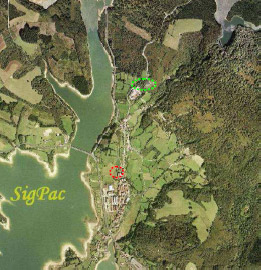 Ortofoto de Legutiano con indicación de los cementerios Ortofoto de Legutiano con indicación de los cementerios