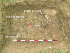 Objetos localizados en la fosa. Objetos localizados en la fosa.