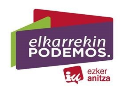 ELKARREKIN PODEMOS - IU (PODEMOS-AHAL DUGU / EZKER ANITZA-IU) hauteskunde-alderdiaren logotipoa